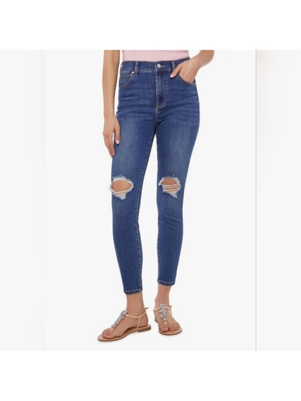JustFab Booty Destroyed Sculptor Jeggings Size 33 - New With Tags
